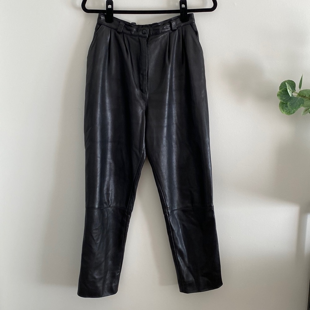 𝅺High-rise Genuine Leather Vintage Pants Size 2